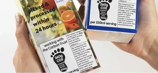 Packaging en Uk con huella de carbolo como elemento de diferenciación