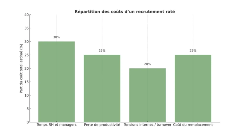 Image montrant un graphique de répartition des coûts d'un recrutement