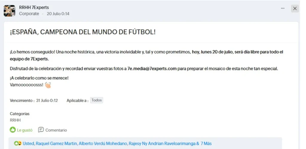 Cultura de equipo 7Experts